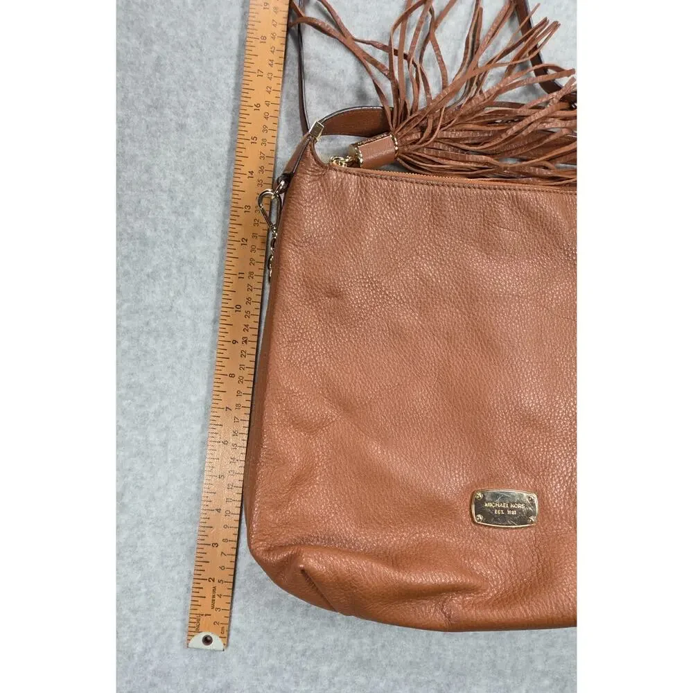 Michael Kors Bedford Large Convertible Hobo Crossbody Bag Luggage Brown Leather